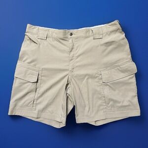 Duluth Cargo Shorts Mens 44x9 Flex Dry On The Fly Relaxed Nylon Hiking Beige